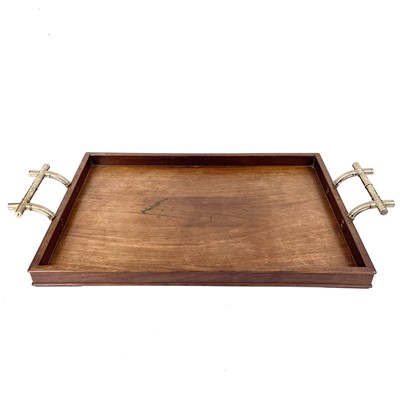 Lot 58 - A Chinese silver and hardwood tea tray, by Tuck Chang & Co Ltd, Shanghai.