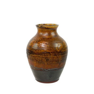 Lot 811 - A Glaston Stone Down Glastonbury studio pottery vase.