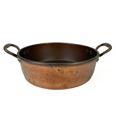 Lot 212 - A Benham and Froud heavy copper jam pan.