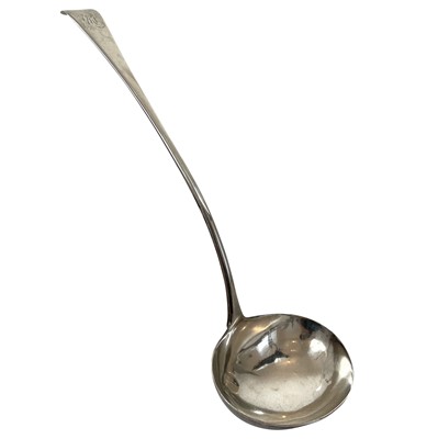Lot 48 - A George III silver Old English soup ladle by Solomon Hougham.