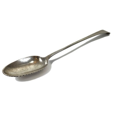 Lot 83 - A George III silver Old English pattern stuffing spoon by Richard Crossley.