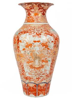 Lot 422 - A Japanese porcelain floor standing vase, 19th century.