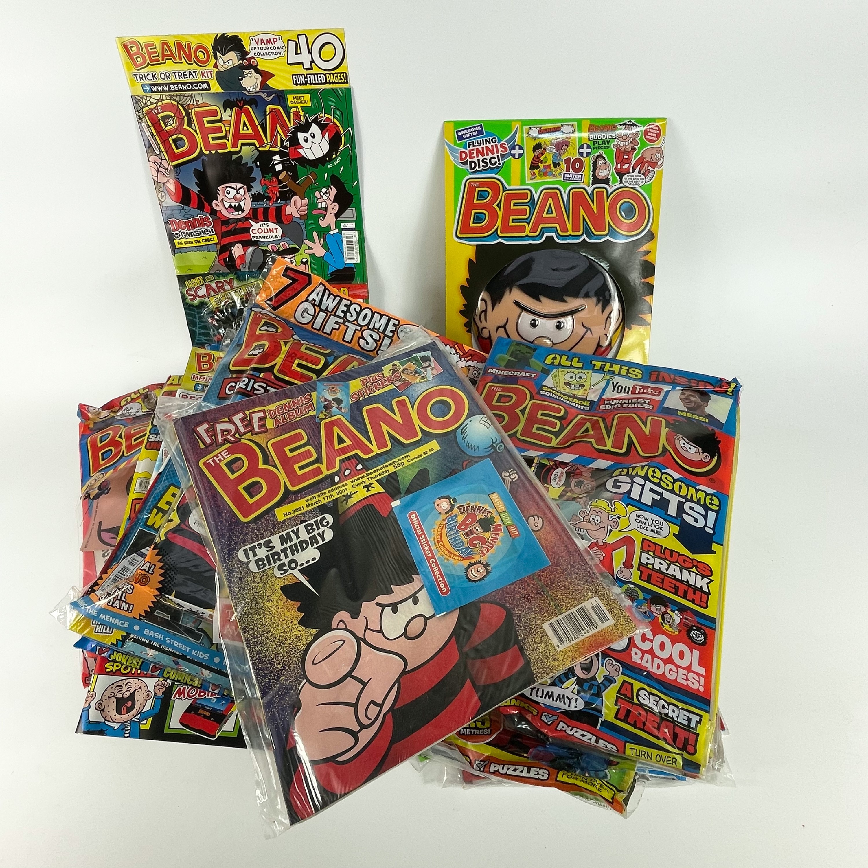 Lot 813 - Beano Comics with Special Gifts in Original
