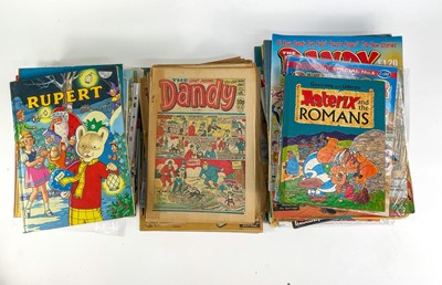 Lot 829 - Dandy Comics (x86) & Other Children's Books Asterix, Tintin, Rupert & Charlie Chaplin dancing puppet.