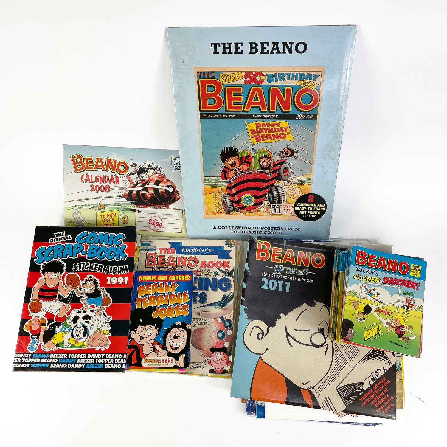 Lot 830 - Beano Calendars, Summer Specials etc (x25) plus Beano Comic Library (x32).