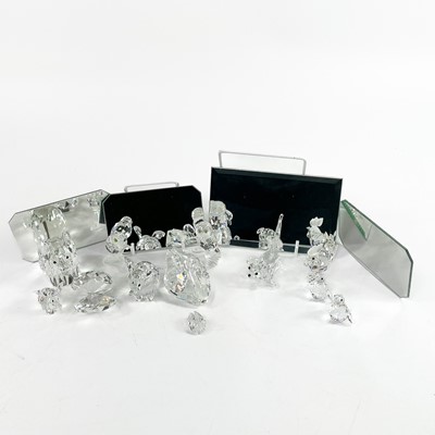 Lot 927 - A collection of miniature Swarovski Silver Crystal animals.