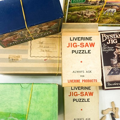 Lot 798 - Boxed Wooden Jigsaws Including Zig-Zag, Victory, Zag-Zaw, Bairnsfather etc. (x15)