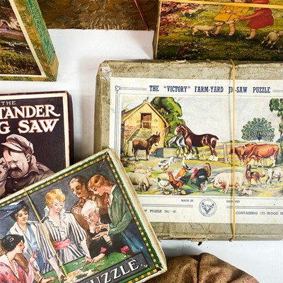 Lot 798 - Boxed Wooden Jigsaws Including Zig-Zag, Victory, Zag-Zaw, Bairnsfather etc. (x15)