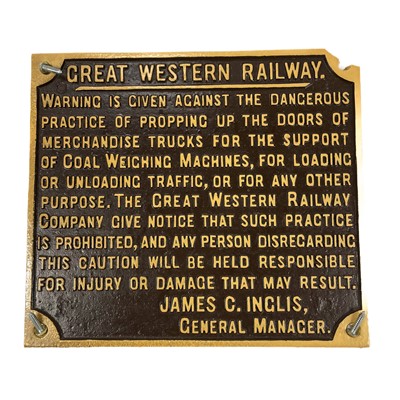 Lot 622 - Great Western Railway Cast Iron Signs (x2).