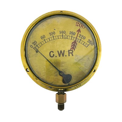 Lot 623 - Great Western Steam Locomotive Pressure Gauge.