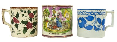 Lot 37 - A Sunderland lustre 'Gardener’s Arms' mug