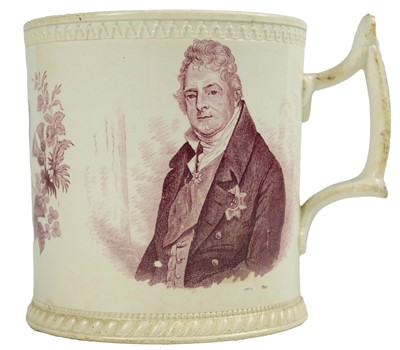Lot 38 - A pink printed Coronation mug