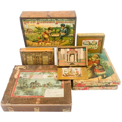 Lot 792 - German & Other Boxed Continental Wooden Block & Other Construction Sets (x6).