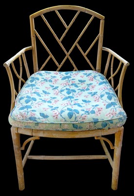 Lot 19 - A faux bamboo armchair