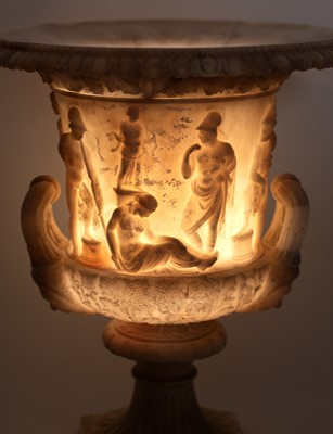 Lot 52 - Alabaster, a Grand Tour  replica of the Medici vase