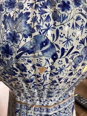 Lot 55 - A Dutch Delft large blue and white vase