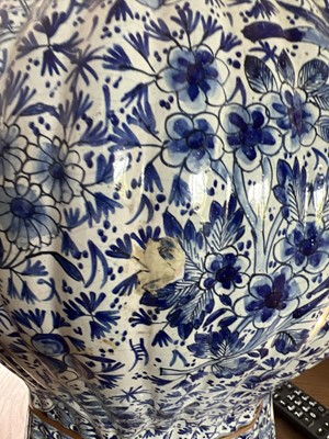 Lot 55 - A Dutch Delft large blue and white vase