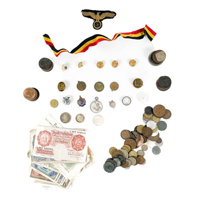 Lot 188 - G.B. & World Coins & Banknotes plus Miscellaneous Badges Medallions etc.