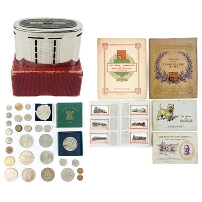 Lot 189 - G.B. Coins, Cigarette Cards, Money Box.