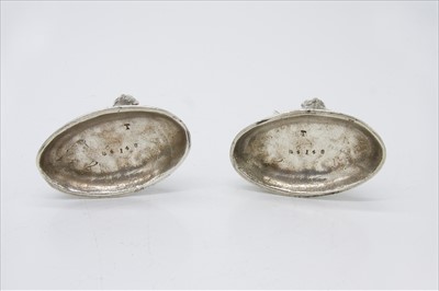 Lot 2306 - A pair of silver plated spill vases, each...