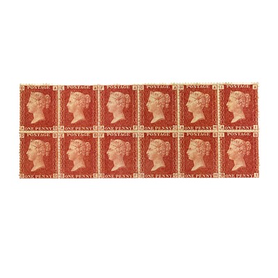 Lot 544 - Great Britain 1868 1d Red Plate 120 Mint Block of 12.