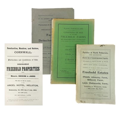 Lot 929 - Cornwall Interest: Auction Particulars of Agricultural Properties with Maps, etc.