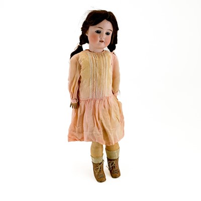 Lot 841 - Porcelain faced German pre 1st World War Doll, with Natural Hairs.