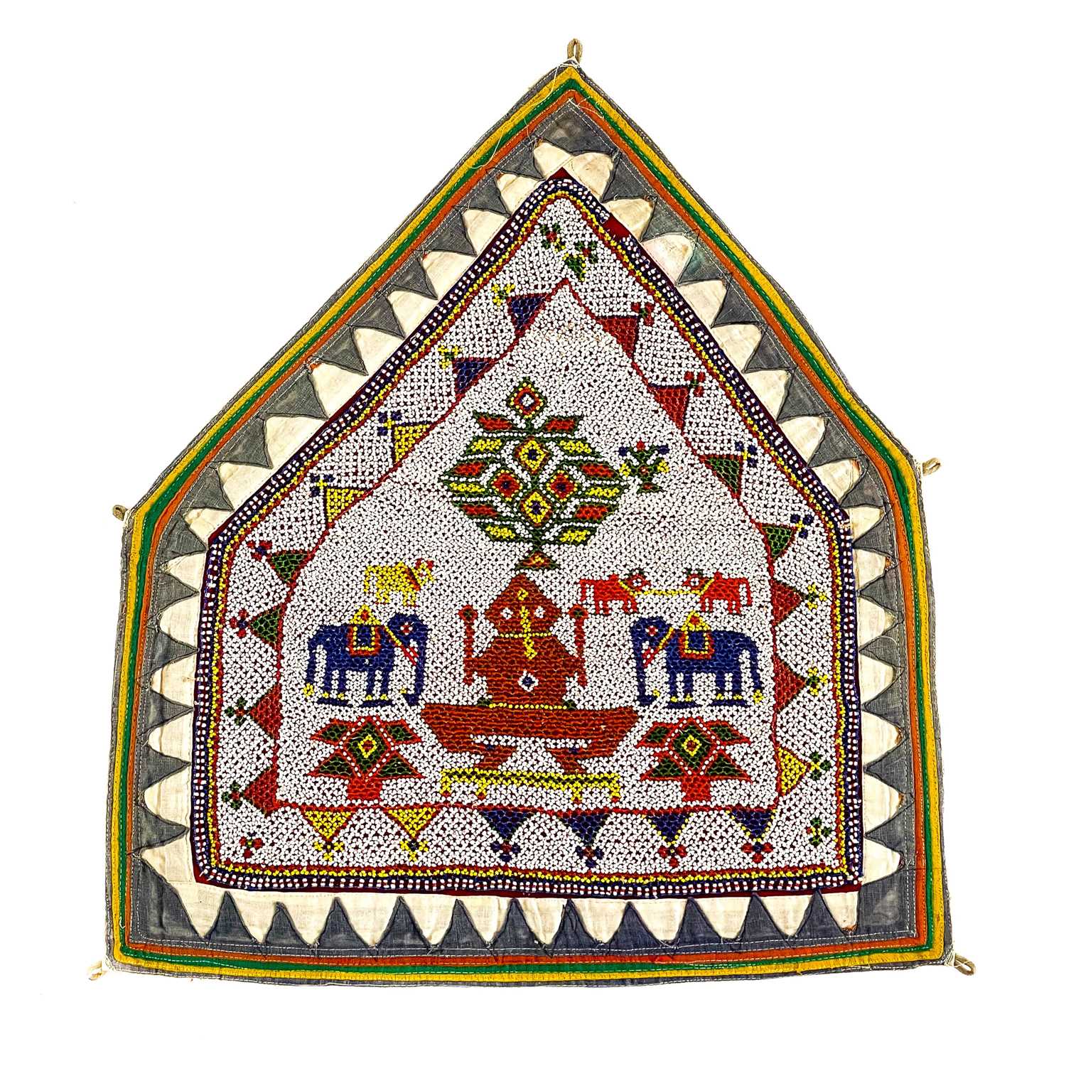 Lot 62 - An Indian beaded wedding panel, early-mid 20th century.