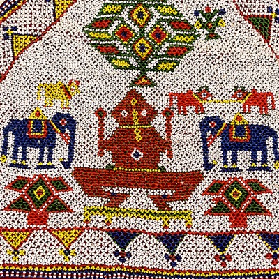 Lot 62 - An Indian beaded wedding panel, early-mid 20th century.