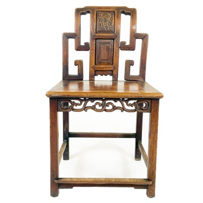 Lot 536 - A Chinese hardwood chair, 19th century.