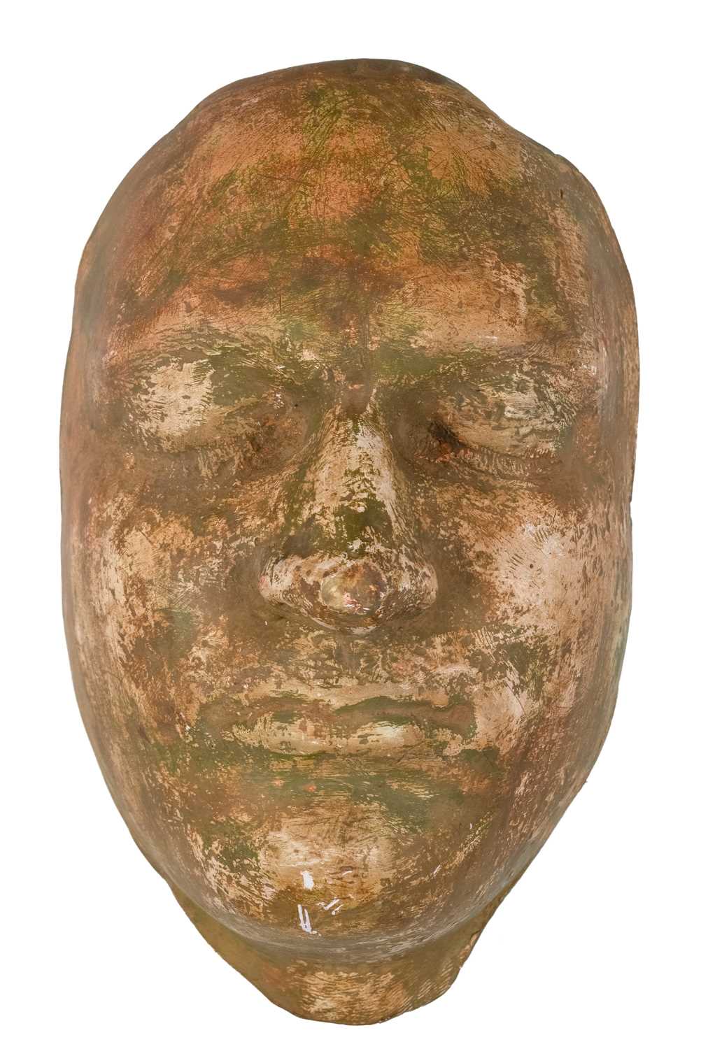 Lot 285 - Death mask of Henry Dainton in a sarcophagus wooden box