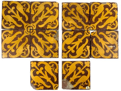 Lot 243 - William Godwin, Encaustic tiles from the restoration of the Houses of Parliament