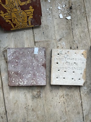 Lot 244 - Pugin, Encaustic tiles, Queen Eleanor with a parrot