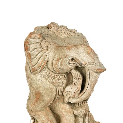 Lot 546 - A Cambodian terracotta relief panel fragment, 20th century.