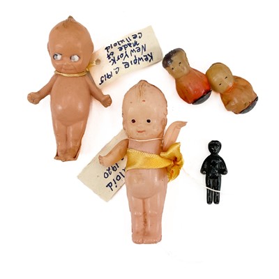 Lot 843 - Miniature Dolls & Miniature Tea Set Items.