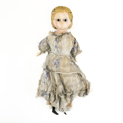 Lot 772 - Early 19th Century Handmade Wax Headed Doll.