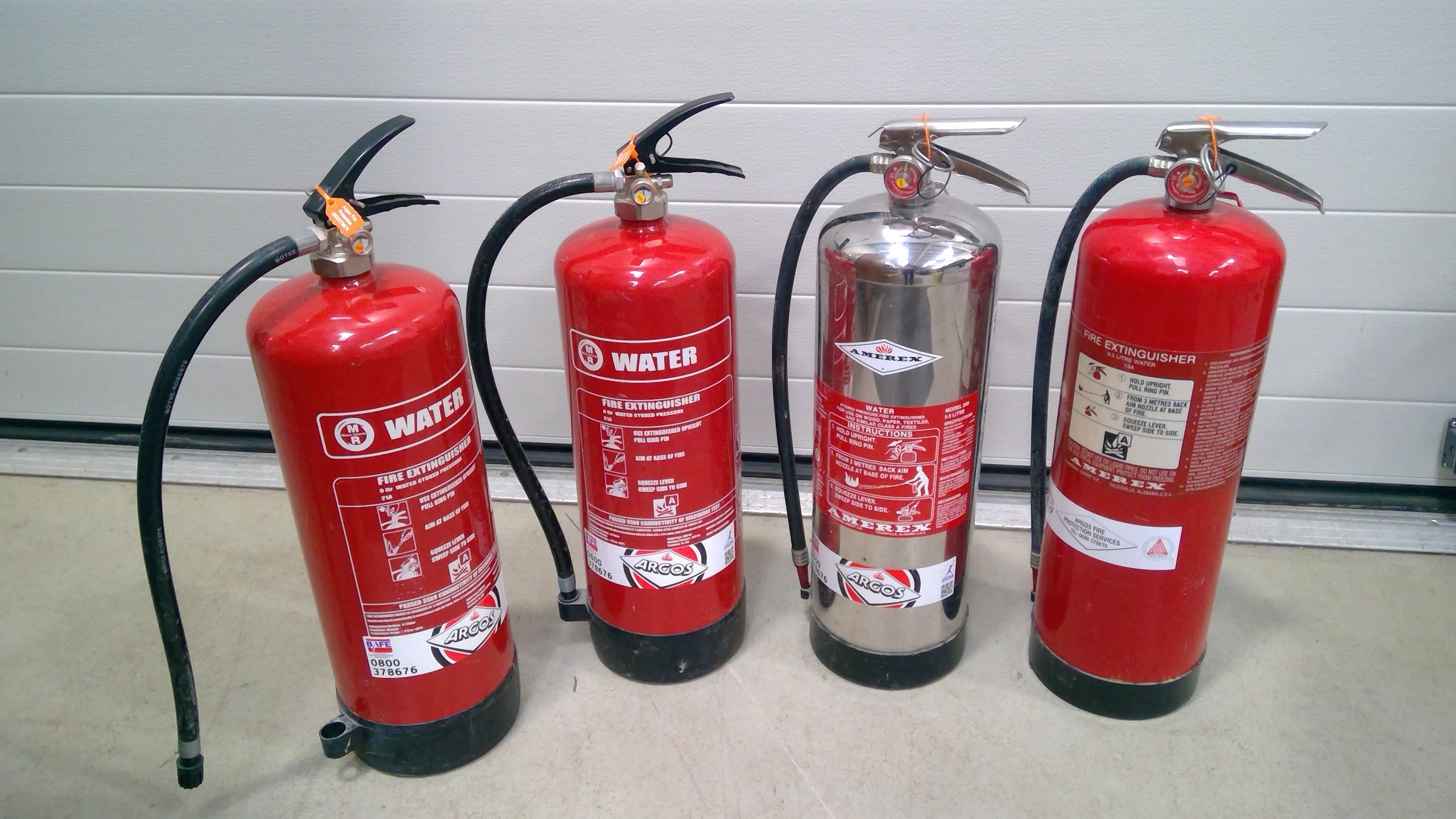 Four Fire Extinguishers. Water Filled auctions & price archive