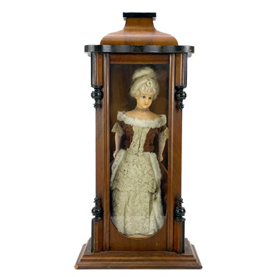 Lot 848 - Late 19th/Early 20th Century Wax Headed Doll In Wooden Display Case.