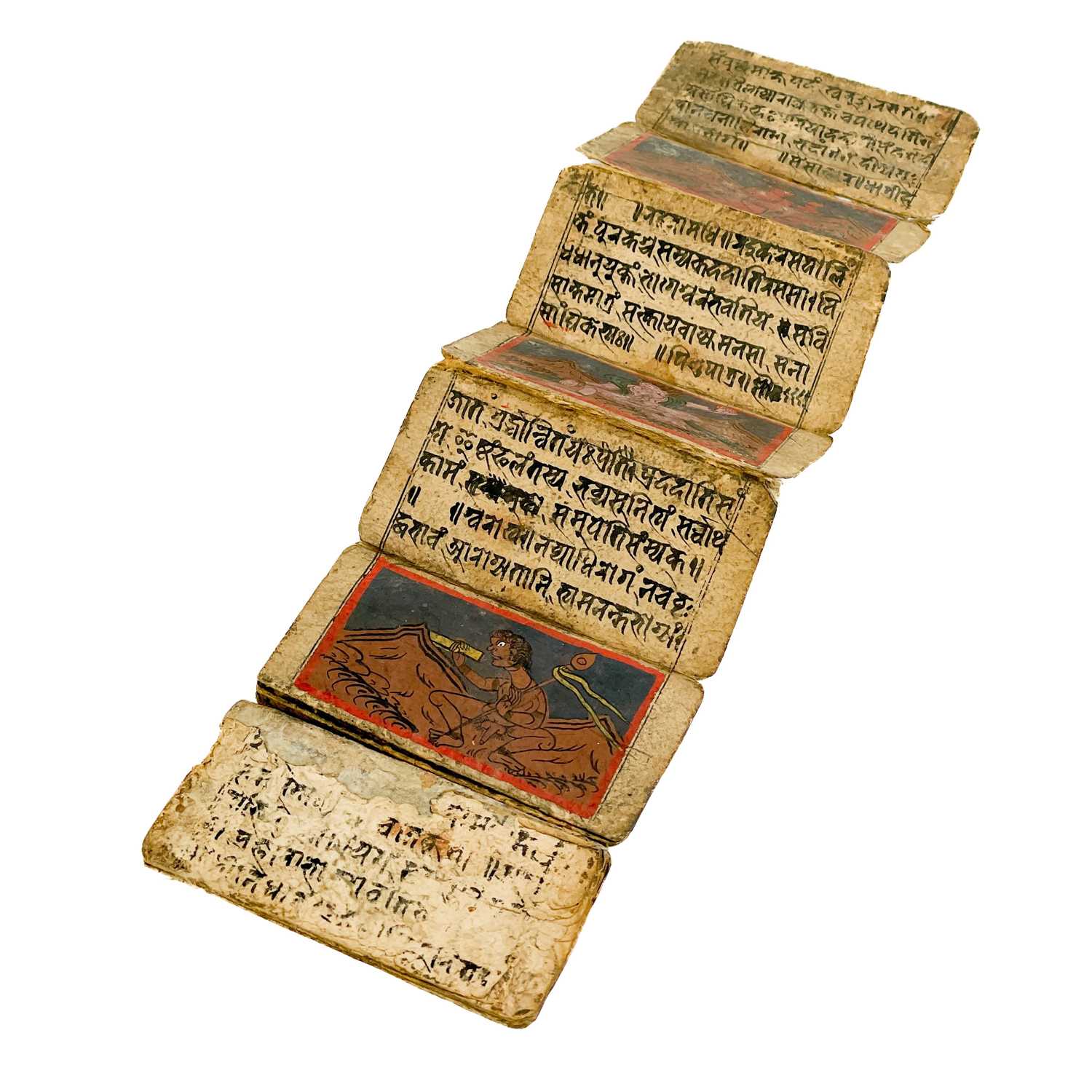 Lot 549 - A Tibetan Kama Sutra folding prayer sutras..