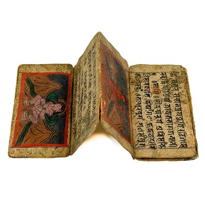 Lot 549 - A Tibetan Kama Sutra folding prayer sutras..