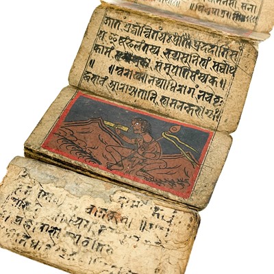 Lot 549 - A Tibetan Kama Sutra folding prayer sutras..