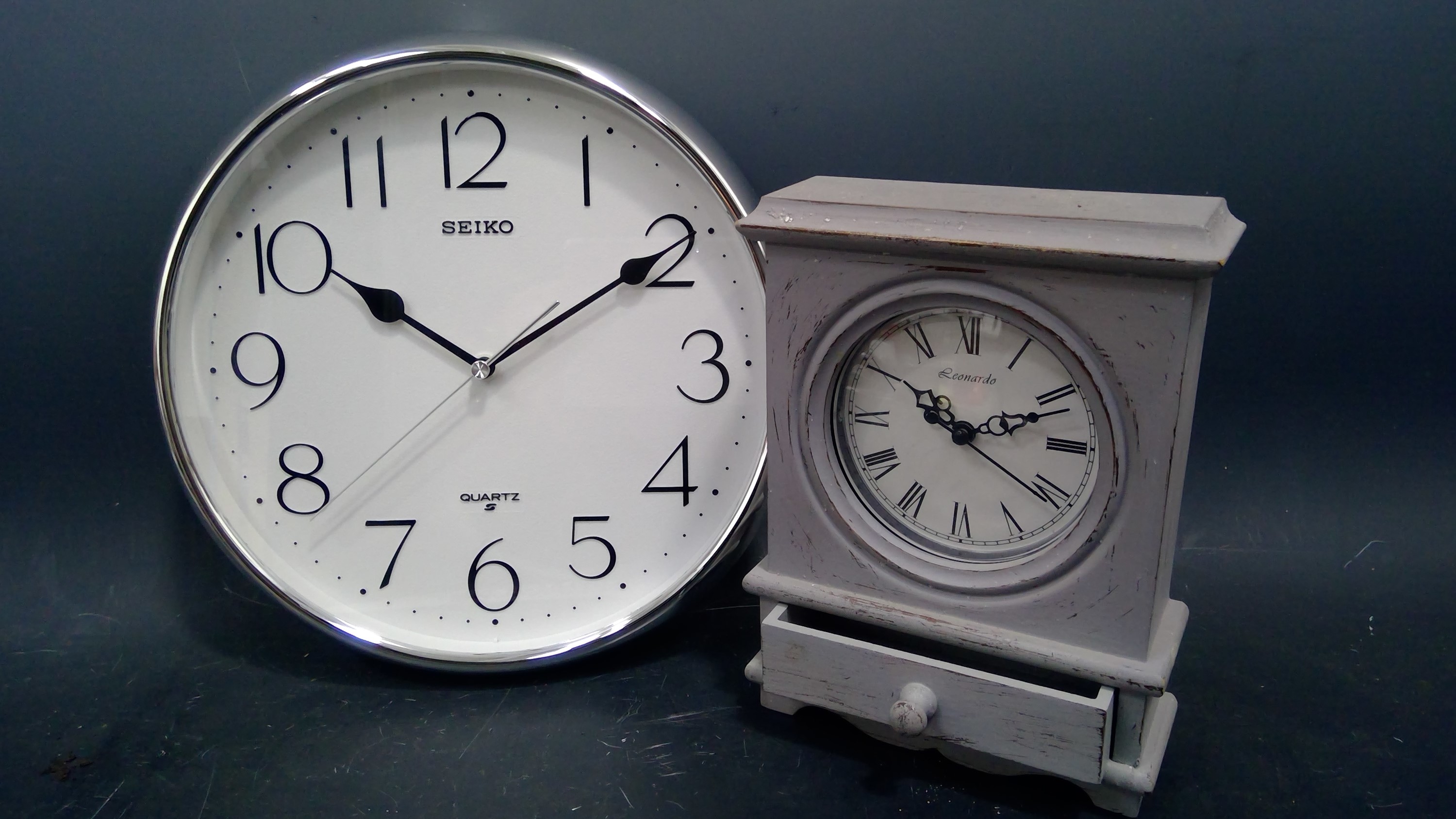 Lot 72 - A Seiko quartz kitchen clock together with a