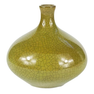 Lot 554 - A Chinese celadon crackle glaze vase, 20th century.