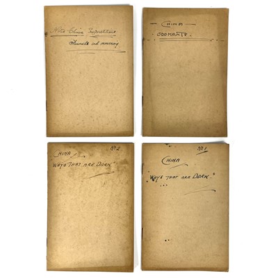 Lot 90 - Four handwritten booklets by W. A. B. Leach on the customs of China.