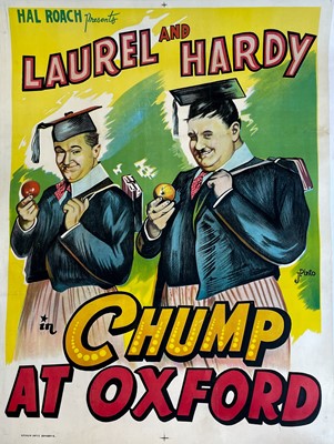 Lot 949 - Laurel and Hardy Period Canvas Backed Poster.