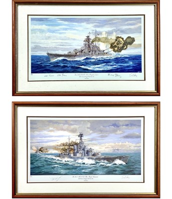 Lot 436 - Second World War Limited Edition Signed Naval Pictures (x2).