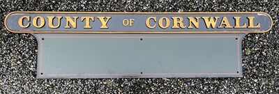 Lot 651 - County of Cornwall - Replica Steam Engine Name Plate - Cornish Interest.