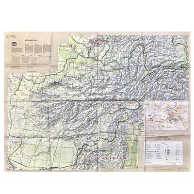 Lot 441 - Afghanistan War Double Sided British Escape Map.