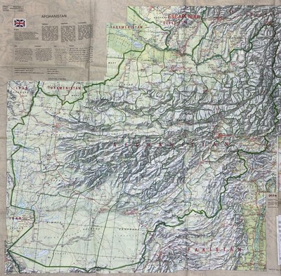 Lot 441 - Afghanistan War Double Sided British Escape Map.