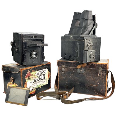 Lot 109 - Two leather cased cameras used by W.A. B Leach in China.